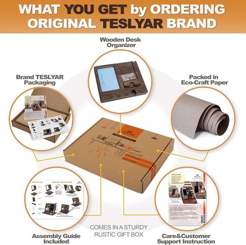 TESLYAR Gifts for Men Wood Phone Docking Station Gifts for Dad Photo Frame 4 х 6 inch Picture Frame Organizer Men Gift Gifts for Him in Kuwait