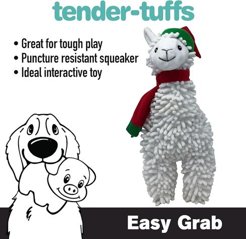 Snuggle Puppy Tender-Tuffs Easy Grab - Cute Plush Dog Toys - Stuffed Christmas Llama with Tough Puncture Resistant Squeaker in Kuwait