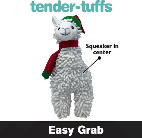 Snuggle Puppy Tender-Tuffs Easy Grab - Cute Plush Dog Toys - Stuffed Christmas Llama with Tough Puncture Resistant Squeaker in Kuwait