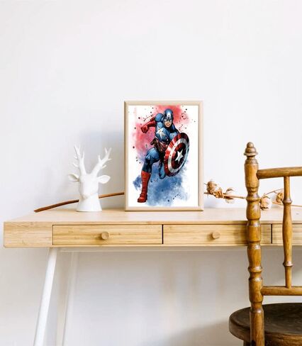 ملصقات الابطال الخارقين بالوان مائية من اورتيكس ارت، ديكور غرفة الابطال الخارقين للاولاد، مجموعة من 6 ملصقات بدون اطار (8 انش × 10 انش) لغرفة الاولاد وغرفة الاطفال وديكور حائط in Kuwait