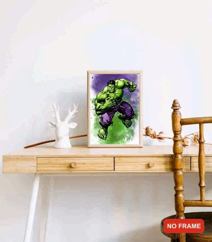 ملصقات الابطال الخارقين بالوان مائية من اورتيكس ارت، ديكور غرفة الابطال الخارقين للاولاد، مجموعة من 6 ملصقات بدون اطار (8 انش × 10 انش) لغرفة الاولاد وغرفة الاطفال وديكور حائط in Kuwait