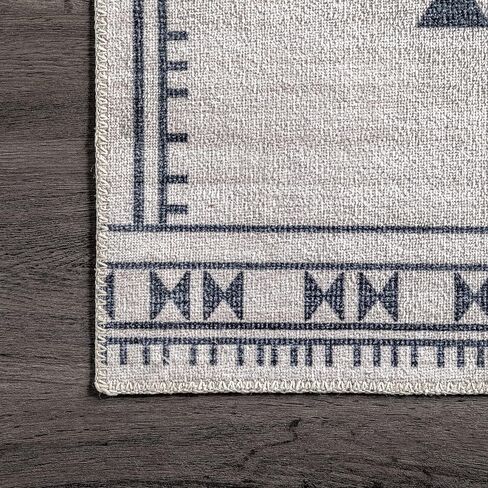 سجادة nuLOOM Evalyn Southwestern قابلة للغسل في الغسالة، رفيعة للغاية، 3' x 5'، أزرق داكن in Kuwait