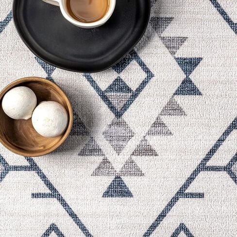 سجادة nuLOOM Evalyn Southwestern قابلة للغسل في الغسالة، رفيعة للغاية، 3' x 5'، أزرق داكن in Kuwait
