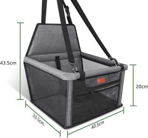 Alfheim Dog Car Booster Seat Travel Carrier with Safety Leash and Buckle Breathable Washable Storage Pocket Dog Seat for Small Dog in Kuwait