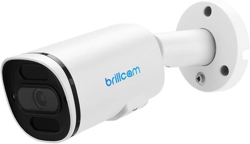 كاميرا Brillcam PoE، كاميرا IP بدقة 6 ميجابكسل، رؤية ليلية 100 قدم، كاميرا أمان خارجية، عدسة 2.8 مم، مقاومة للطقس IP67، فتحة ميكروفون/SD مدمجة، بطاقة SD سعة 128 جيجابايت (غير متضمنة)، اكتشاف الإنسان/الحركة in Kuwait
