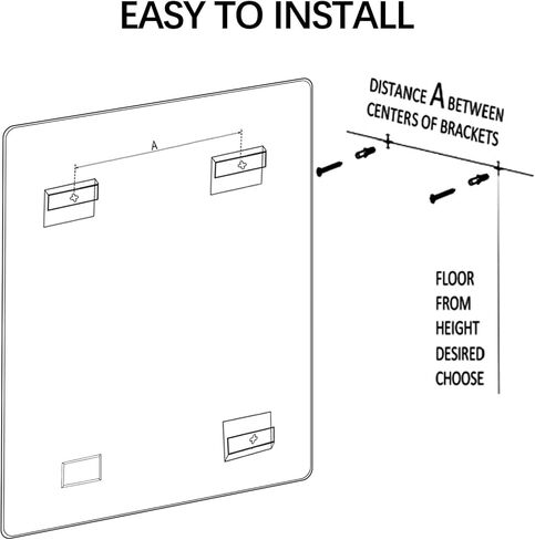 مرآة حائط Niccy مقاس 36 × 28 بوصة للحمام، مرآة زينة مثبتة على الحائط بإطار معدني كبير مستطيل الشكل، مرآة مزرعة مزخرفة عالية الدقة مقاومة للكسر، معلقة أفقيًا أو رأسيًا، أسود in Kuwait