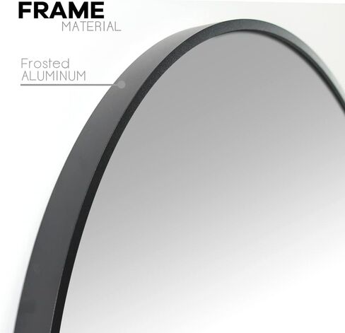 مرايا الغرور مقاس 24 × 36 بوصة للحمام وغرفة النوم وغرفة المعيشة مثبتة على الحائط، مرايا حائط عمودية سوداء in Kuwait