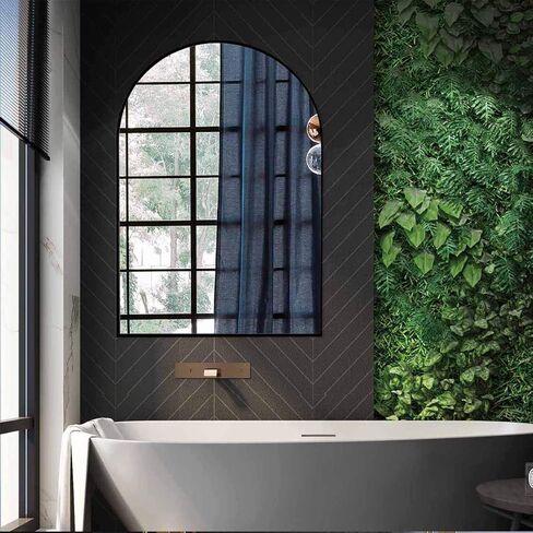 مرايا الغرور مقاس 24 × 36 بوصة للحمام وغرفة النوم وغرفة المعيشة مثبتة على الحائط، مرايا حائط عمودية سوداء in Kuwait