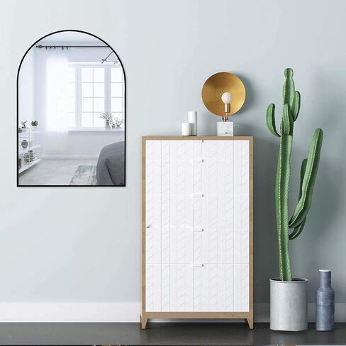 مرايا الغرور مقاس 24 × 36 بوصة للحمام وغرفة النوم وغرفة المعيشة مثبتة على الحائط، مرايا حائط عمودية سوداء in Kuwait