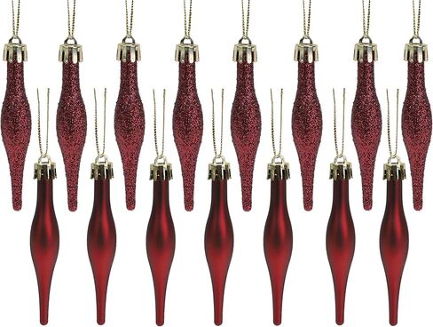 Christmas Concepts® Pack of 15-8.5cm Droplet Baubles - Matte & Glitter Design - Christmas Ornaments (Hot Pink) in Saudi Arabia
