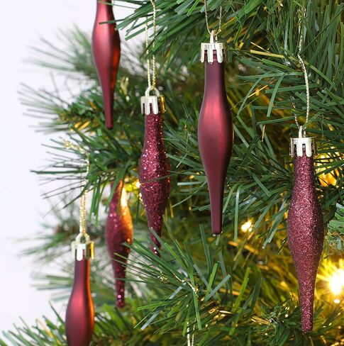 Christmas Concepts® Pack of 15-8.5cm Droplet Baubles - Matte & Glitter Design - Christmas Ornaments (Hot Pink) in Saudi Arabia