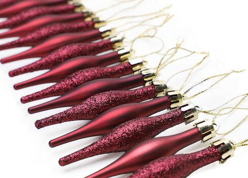 Christmas Concepts® Pack of 15-8.5cm Droplet Baubles - Matte & Glitter Design - Christmas Ornaments (Hot Pink) in Saudi Arabia