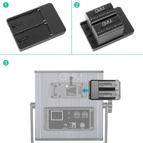 GVM NP-F970 6600mAh Batteries with Dual USB Charger and V-Mount Adapter, LCD Screen Display Charge Status of Each Battery, 2 Packs Portable Power for Camera Camcorder Broadcast Video Light in Saudi Arabia
