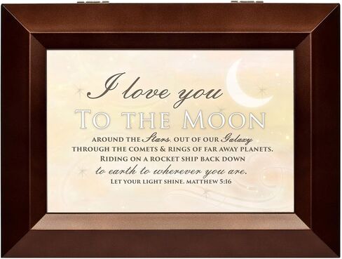 Cottage Garden Love You to The Moon Wood Finish Jewelry Music Box Plays All You Need is Love in Saudi Arabia