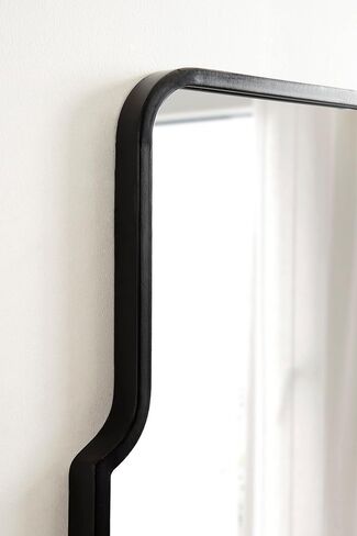 Kate and Laurel Gezella Vintage Wide Arched Mirror with Scalloped Frame for Wall Decor, 37x24, Black in Saudi Arabia