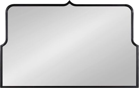 Kate and Laurel Gezella Vintage Wide Arched Mirror with Scalloped Frame for Wall Decor, 37x24, Black in Saudi Arabia