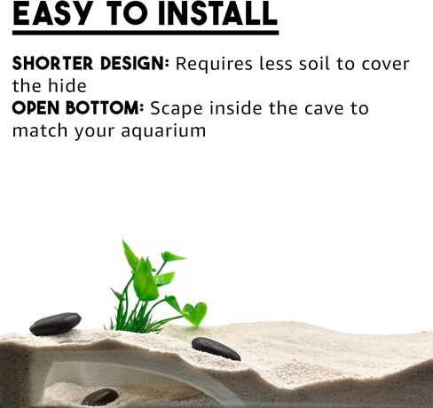 CTWPets Natural Aquarium Tunnel Cave | Shrimp Hide Cave (Black) in Saudi Arabia