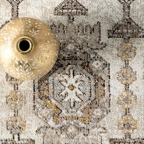 nuLOOM Alisha Traditional Perisan Machine Washable Area Rug, 5x8, Beige in Saudi Arabia