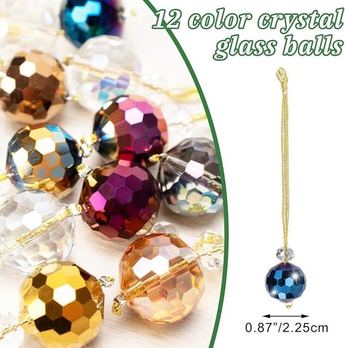 Magibag 39 قطعة كرات عيد الميلاد الكريستالية ندفة الثلج الحلي المعلقة شجرة عيد الميلاد زينة كرات زجاجية صغيرة ندفة الثلج لعيد الميلاد ديكور المنزل in Kuwait