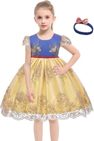 MYRISAM طفل الفتيات فساتين حفلات أعياد الميلاد وحفلات الزفاف ث/أغطية الرأس الأميرة التطريز Bowknot فستان التعميد المعمودية توتو ثوب in Kuwait