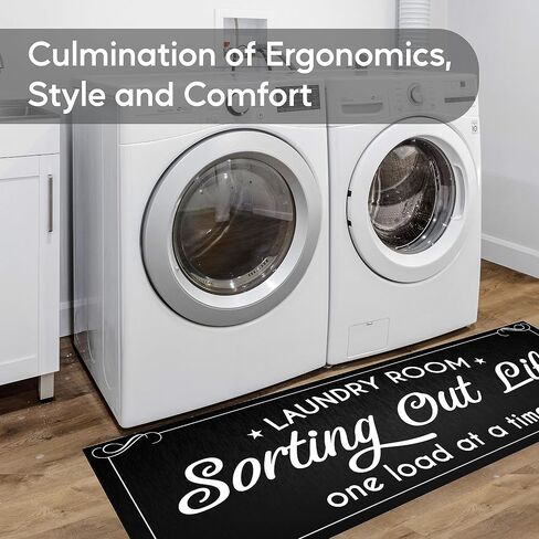 Laundry Room Rug Runner - 20" x 59" Non-Slip Rubber Backing Laundry Rugs for Laundry Room - Farmhouse Laundry Mat - Bathroom Laundry Room Decor - Laundry Room Mat for Floor (Dirty Looks) in Saudi Arabia