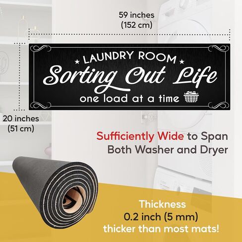 Laundry Room Rug Runner - 20" x 59" Non-Slip Rubber Backing Laundry Rugs for Laundry Room - Farmhouse Laundry Mat - Bathroom Laundry Room Decor - Laundry Room Mat for Floor (Dirty Looks) in Saudi Arabia