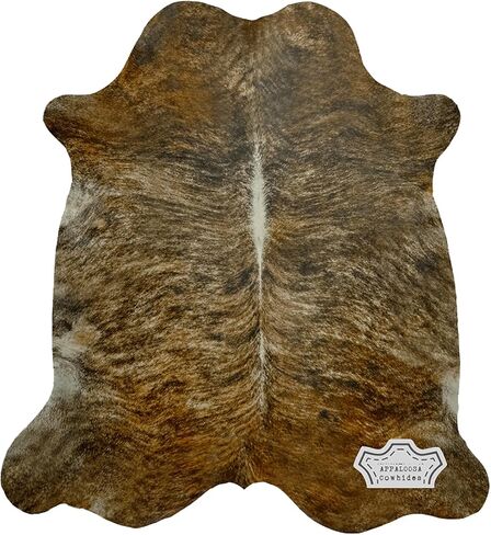 مجموعة سجاد جلد البقر Brindle - سجاد جلد البقر الطبيعي لغرفة المعيشة وغرفة النوم - سجادة فاخرة وحديثة - جلد طبيعي وفراء جلد البقر Brindle - داكن متوسط in Kuwait
