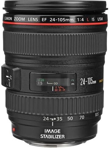 Canon EF 24-105mm f/4L is USM Lens (0344B002) + 64GB Memory Card + Filter Kit + Backpack + Card Reader + Flex Tripod + Memory Wallet + Cap Keeper + Cleaning Kit + Hand Strap (Renewed) in Saudi Arabia