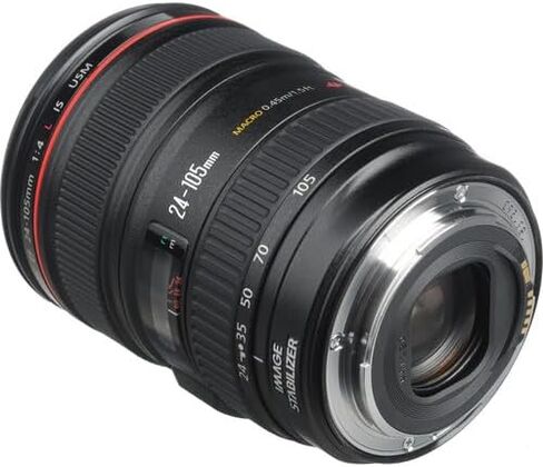 Canon EF 24-105mm f/4L is USM Lens (0344B002) + 64GB Memory Card + Filter Kit + Backpack + Card Reader + Flex Tripod + Memory Wallet + Cap Keeper + Cleaning Kit + Hand Strap (Renewed) in Saudi Arabia