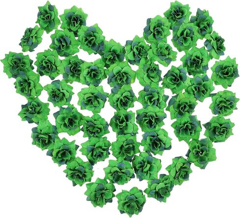 اولي رؤوس زهور ستابيليا صناعية لتزيين حفلات الزفاف، 50 قطعة (اخضر داكن) in Kuwait