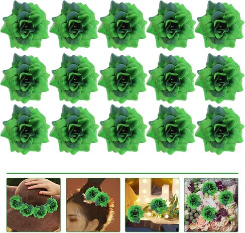 اولي رؤوس زهور ستابيليا صناعية لتزيين حفلات الزفاف، 50 قطعة (اخضر داكن) in Kuwait