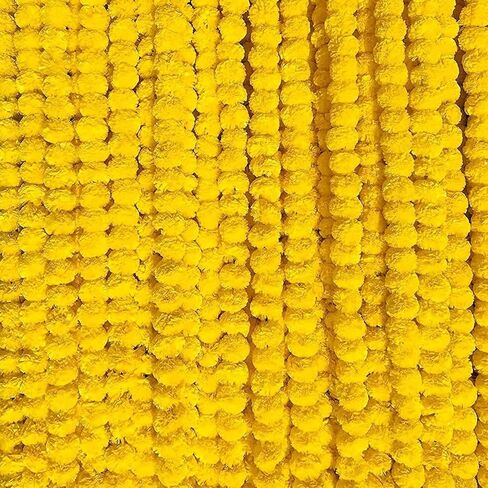 THE ART BOX 5 Pcs - 4.5 Feet Orange Artificial Marigold Garlands Halloween Diwali Decorations Wedding Fake Flowers Strands Fall Hanging Christmas India Festival Decor in Kuwait