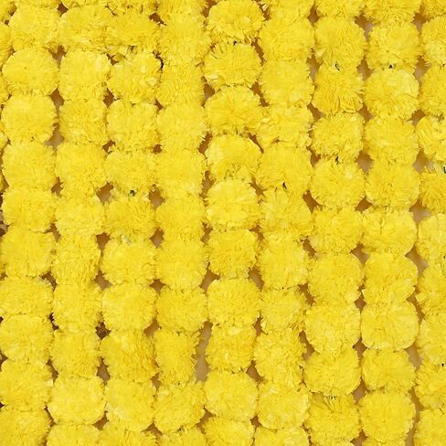 THE ART BOX 5 Pcs - 4.5 Feet Orange Artificial Marigold Garlands Halloween Diwali Decorations Wedding Fake Flowers Strands Fall Hanging Christmas India Festival Decor in Kuwait