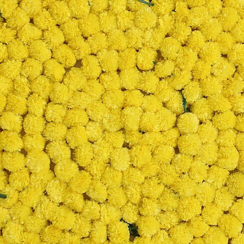 THE ART BOX 5 Pcs - 4.5 Feet Orange Artificial Marigold Garlands Halloween Diwali Decorations Wedding Fake Flowers Strands Fall Hanging Christmas India Festival Decor in Kuwait
