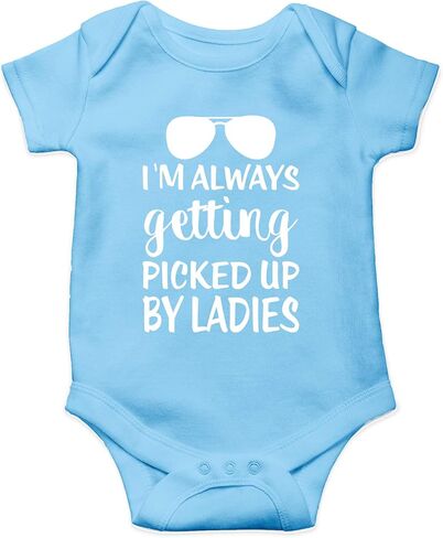AW Fashions I'm Always Getting Picked Up By Ladies - Funny Chick Magnet Baby - Cute One-Piece Infant Baby Bodysuit in Saudi Arabia