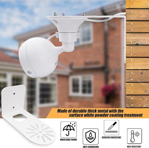 Universal Fit Wall Mount Holder fits for KASA 4MP(KC420WS) /Indoor Pan Tilt Smart (EC70) Security Camera, Durable Metal Camera Stand Compatible with Kasa Camera,White in Kuwait
