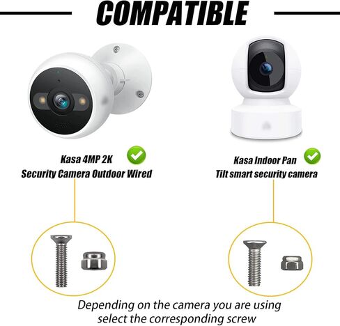 Universal Fit Wall Mount Holder fits for KASA 4MP(KC420WS) /Indoor Pan Tilt Smart (EC70) Security Camera, Durable Metal Camera Stand Compatible with Kasa Camera,White in Kuwait