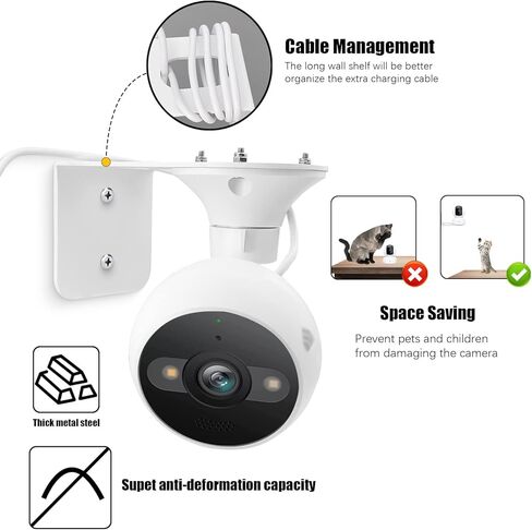 Universal Fit Wall Mount Holder fits for KASA 4MP(KC420WS) /Indoor Pan Tilt Smart (EC70) Security Camera, Durable Metal Camera Stand Compatible with Kasa Camera,White in Kuwait