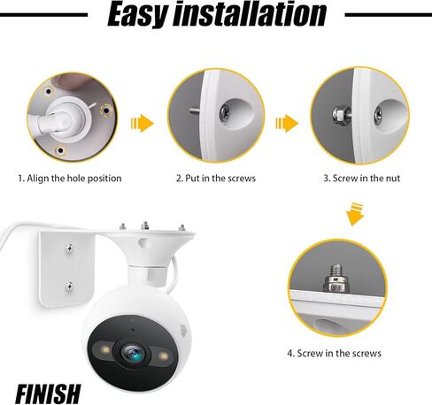 Universal Fit Wall Mount Holder fits for KASA 4MP(KC420WS) /Indoor Pan Tilt Smart (EC70) Security Camera, Durable Metal Camera Stand Compatible with Kasa Camera,White in Kuwait