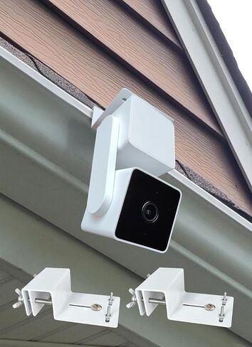 DIANMU Rustfree Gutter Mount لـ WYZE Cam Pan v3، Wyze Cam OG، Wyze Battery Cam Pro، Blink Outdoor 4 (الجيل الرابع)/(الجيل الثالث) الكاميرا (عبوتان، أبيض) - دعامات مزراب من سبائك الألومنيوم المقاومة للطقس - بدون حفر in Kuwait