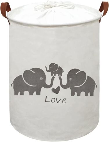 HIYAGON Baby Laundry Basket,Kids Hamper with Drawstring Cover,Cute Toy Storage Bin Nursery Hamper Safari Room Decor for Home(Baby hamper) in Kuwait