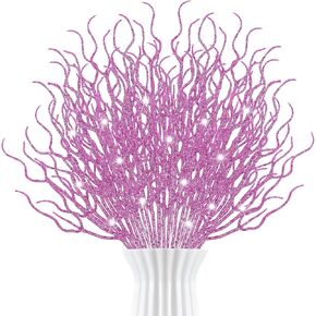 20Pcs Christmas Glitter Curly Ting Branches 13.8" Decorative Curly Beard Sticks Christmas Picks and Sprays Christmas Decorative Glittery Twigs for Christmas Tree Garland Winter Vase Party Decor in Saudi Arabia