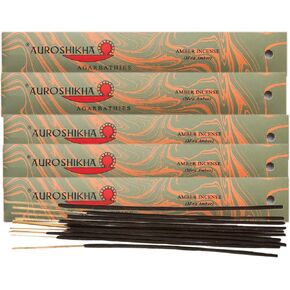 Auroshikha Incense - Amber - Classic Marble Incense (10 Pack - 100 Gram Total) in Kuwait