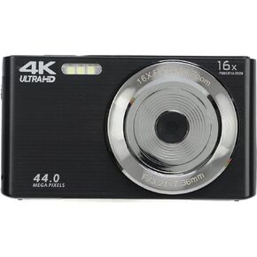 Digital Camera 4K 44MP HD Mini Camera,2.8 Inch 16X Digital Zoom Shock Proof Compact Camera,Pocket Vlogging Camera for Photography (Silver)