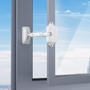 SAFELON 1 Pack Adjustable Window Gap Size Baby Safety Window Restrictor,Childproof Window Safety Lock for Kids&Pets,Easy to Install and Use (Grey)