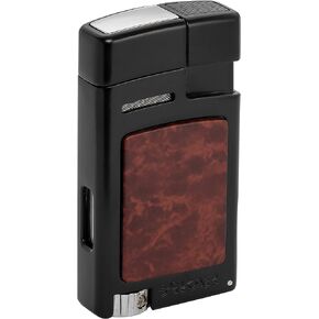 ولاعة لهب جيت من شيكار فورتي، ثقب سيجار قابل للطي 7 مم، مقياس وقود أحمر اللون، تصميم مستوحى من القضيب الساخن، إدراج زخرفي عالي اللمس، أسود مع إدراج عقدة in Kuwait