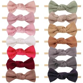 عصابات رأس من النايلون للفتيات الصغيرات من VOBOBE، أقواس شعر من الكتان، أربطة شعر مرنة محايدة للأطفال حديثي الولادة، مجموعة من 14 قطعة (النوع B) in Kuwait