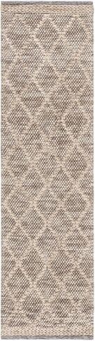 SAFAVIEH Natura Collection Runner Rug - 2'3" x 8', Brown & Natural, Handmade Farmhouse Boho Trellis Wool, Ideal for High Traffic Areas in Living Room, Bedroom (NAT223T) in Saudi Arabia
