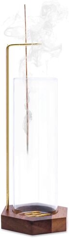 Incense Holder for Sticks, Incense Burner with Removable Glass Bottle Ash Catcher, Anti-Wind Incense Sticks Holder for Home Decor Yoga Meditation in Kuwait