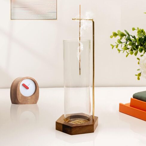 Incense Holder for Sticks, Incense Burner with Removable Glass Bottle Ash Catcher, Anti-Wind Incense Sticks Holder for Home Decor Yoga Meditation in Kuwait